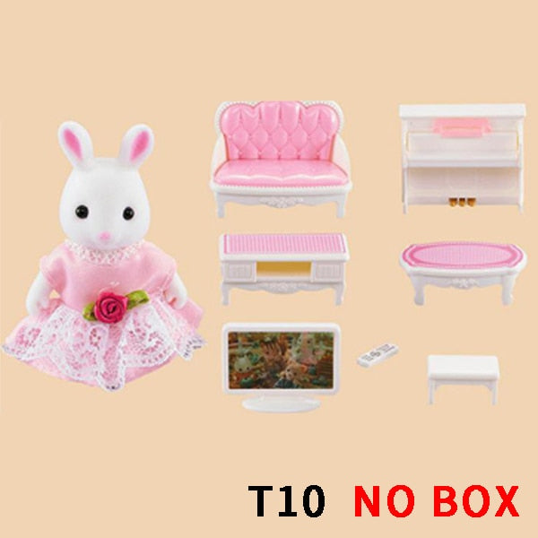 1:12 Simulation Miniature Furniture Toys Dolls Kids Baby Room Play Toy Forest Animal Family  Furniture Set For Dolls Edutation