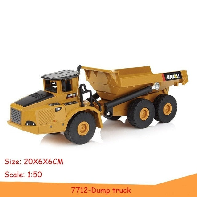 1:50 Alloy High Simulation Excavator Dumper Engineering Vehicle Model Metal Diecast Truck Castings Toy Vehicles