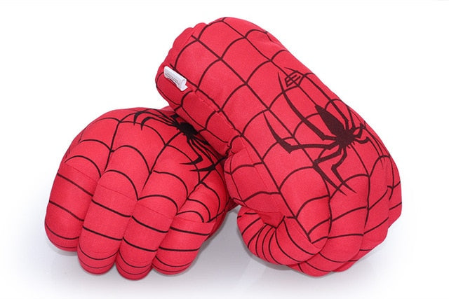 1 Pair 13'' 33cm Spider Man Gloves Incredible Hulk Smash Hands or Spider Man Plush Gloves Toys Good for Gifts