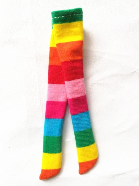 1 Pair Cute Rainbow Color Blyth Doll Socks Stocking 1/6 Doll's Clothes Accessories