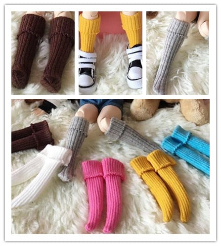1 Pairs Candy Color Blyth Stocking for Azone Barbies, Momoko 1/6 Doll Clothes Socks Accessories azone blyth socks Girls Toy