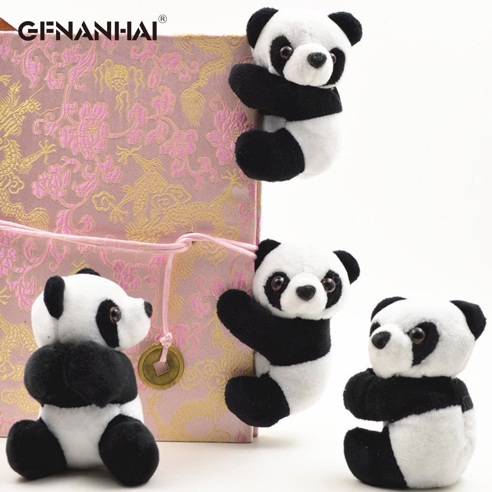 1 pc 10cm creative Plush Panda Clip Small Stuffed Animal Toy Curtain Clip Bookmark Notes Souvenir Toys for children Baby Gifts