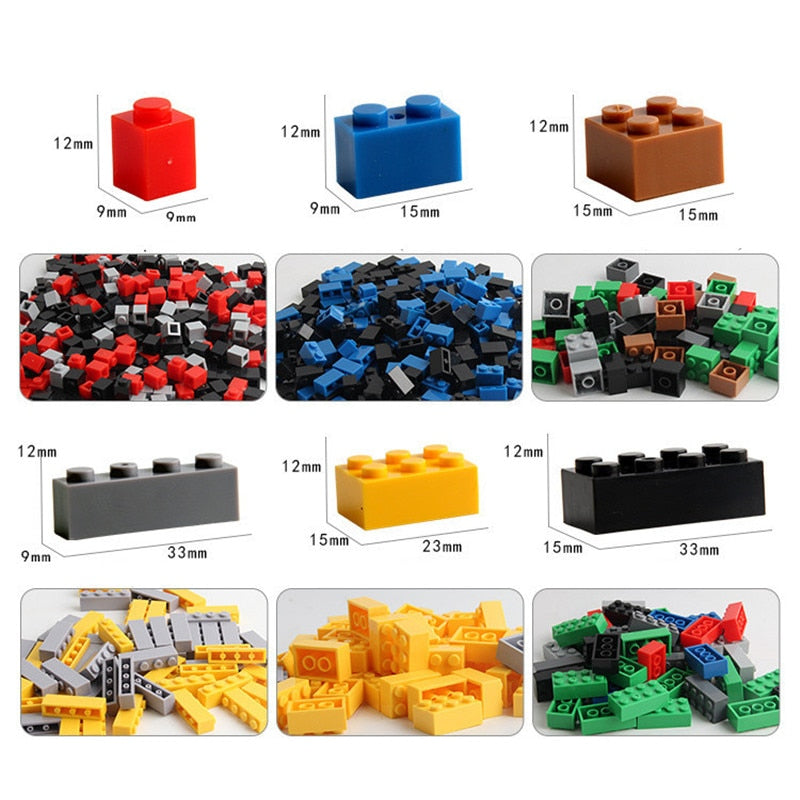 1000 Pieces DIY Creative Building Blocks Bulk Sets City Classic Creator Bricks Assembly Brinquedos Educational Toys for Children