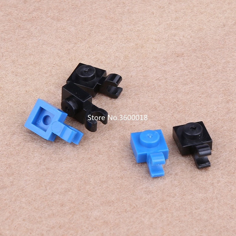 100pcs/lot Compatible with legos 61252 MOC Brick 1x1 Plate with Clip DIY blocks toys bricks parts set