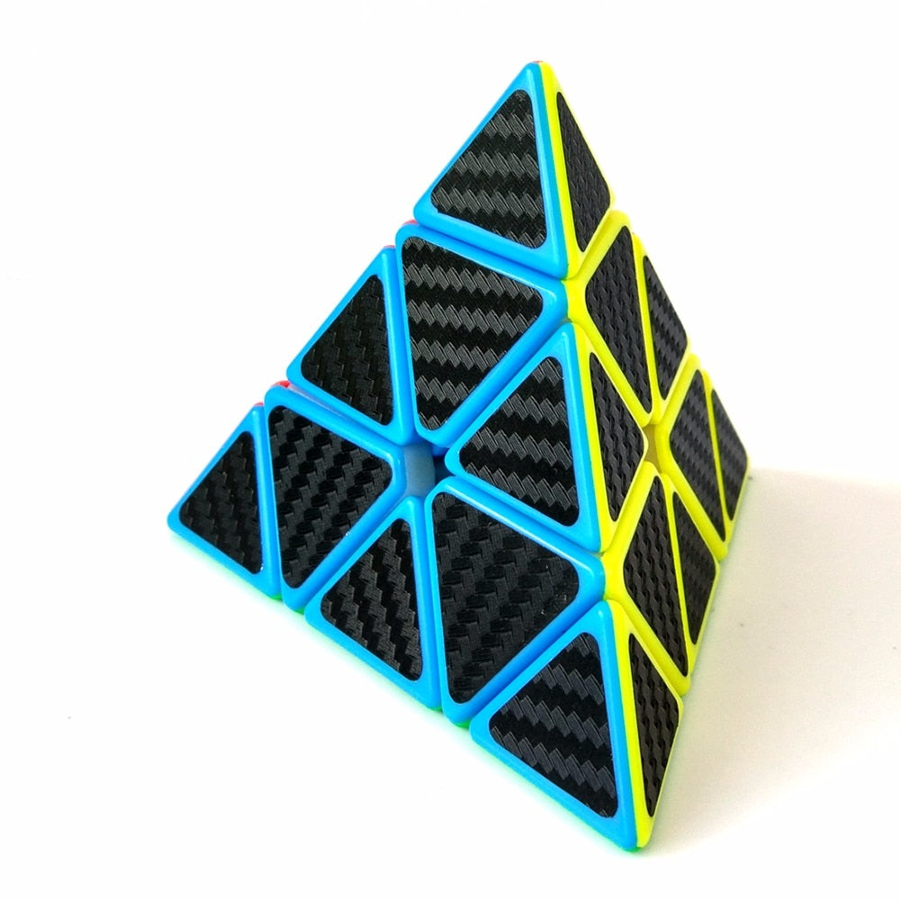 Z-cube Carbon Fiber Pyramid Sticker Speed Magic Cube Magico Bricks Block Educational Toys for Children