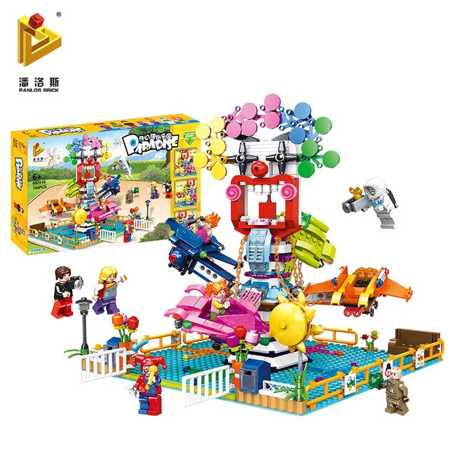 724pcs Amusement Park Building Block Bricks Ferris wheels Kids Toys For Children Compatible Legoings Friends