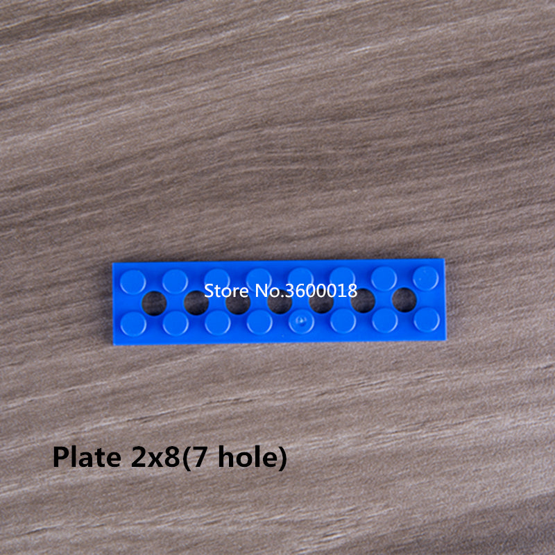 20pcs/lot DECOOL Technic Plate Bricks 2x8 with 7 holes Compatible legos 3738 MOC Brick DIY blocks