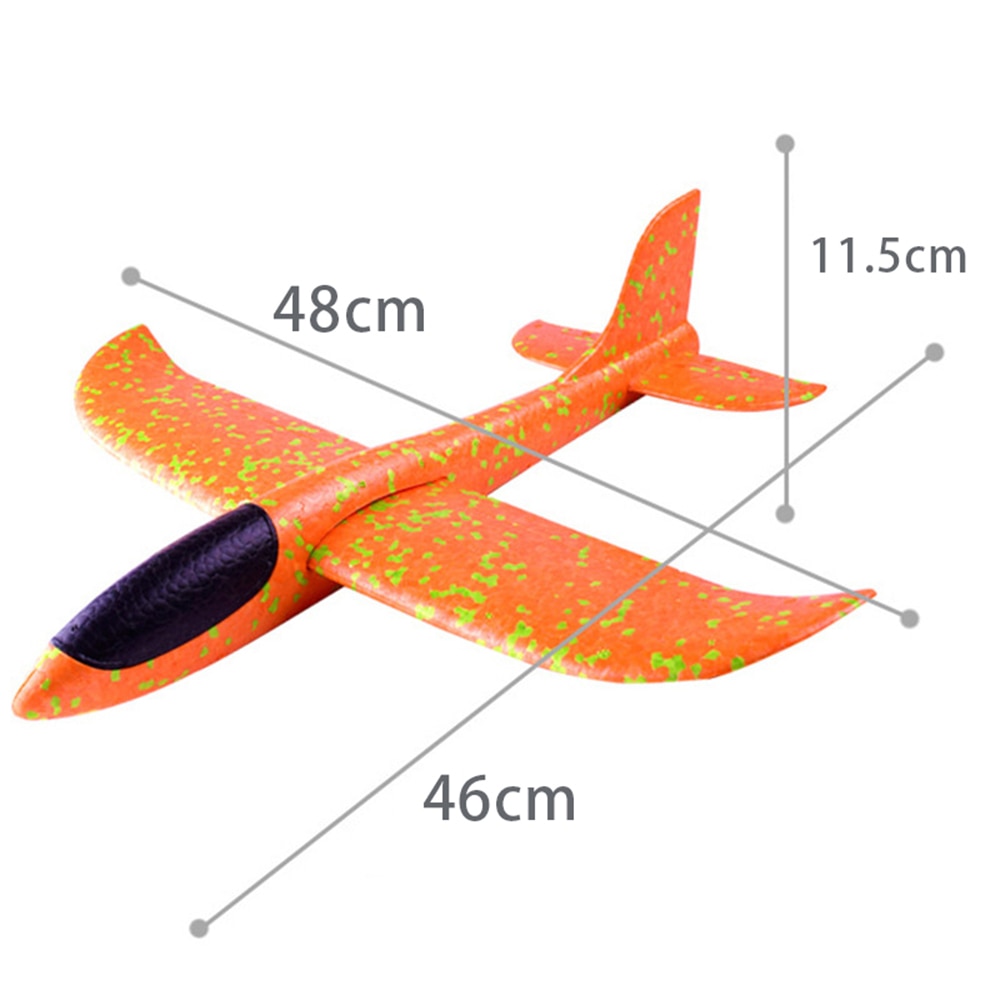 48CM EPP Foam Throwing Flying Airplane Aircraft Hand Launch Free Fly Plane Hand Throw Plane Puzzle Model Toys for Kids