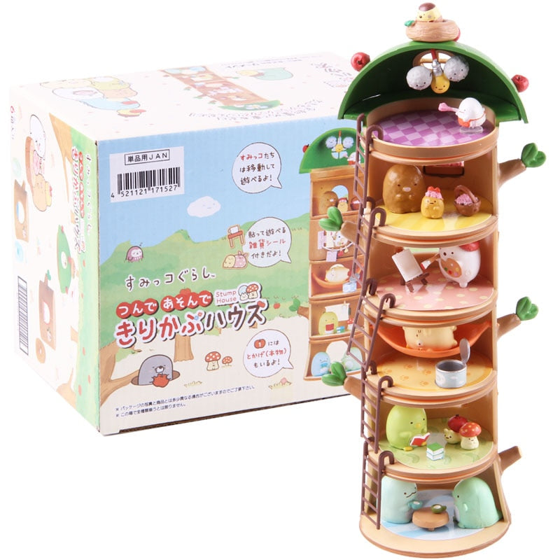 Anime Sumikko Gurashi Tree Stump House Vacation Dolls Sumikkogurashi PVC Action Figure Model Collectible Model Toy