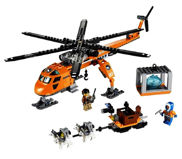 BELA 10439 273pcs City Arctic Helicrane Helicopter Husky Building Block Model Sets Toys For Children Compatible Lmx xmas gift