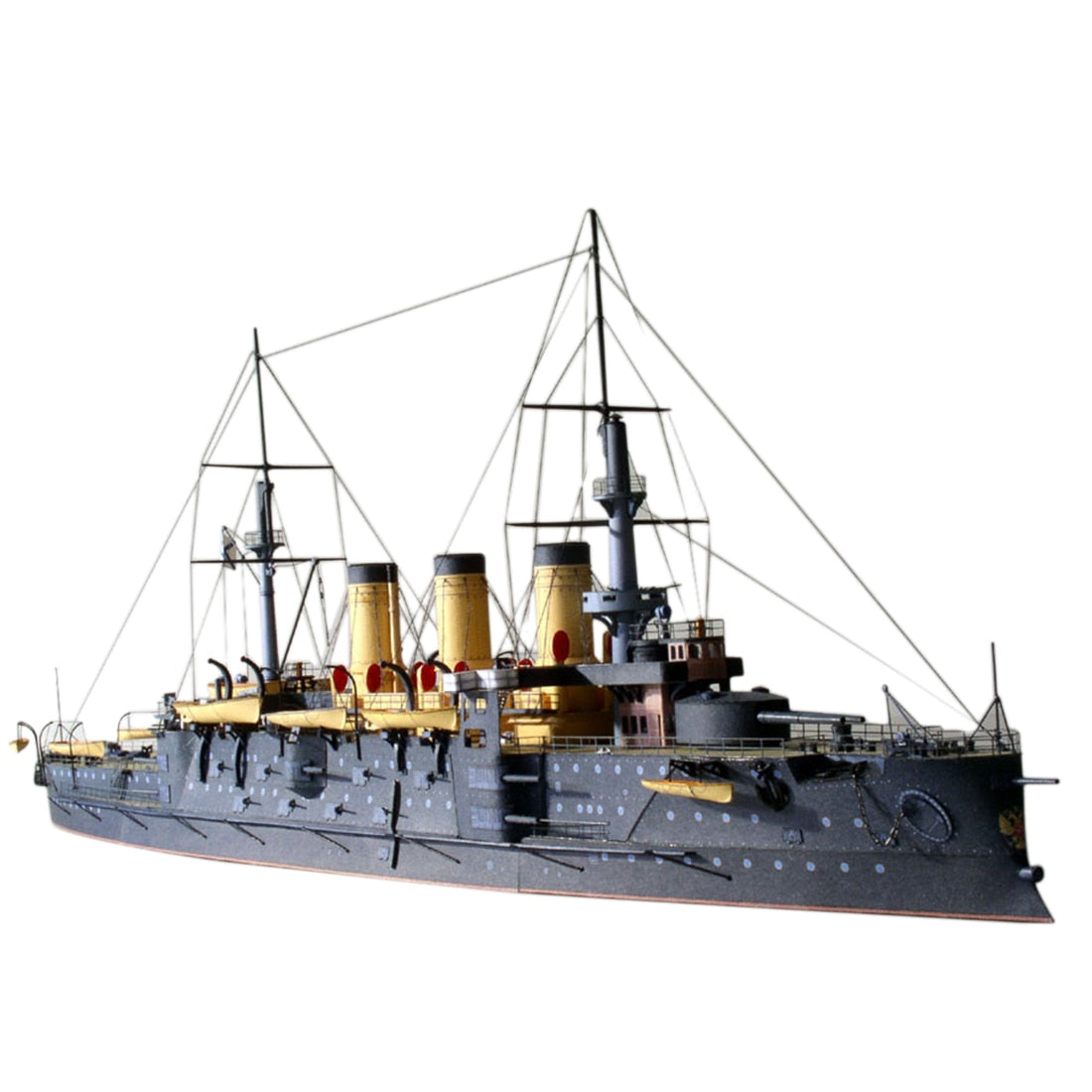 Children Educational Toys 1:250 DIY Czar Russia Navy Oslabya Battleship Military Ship Paper Model Building Block Kit for Decor