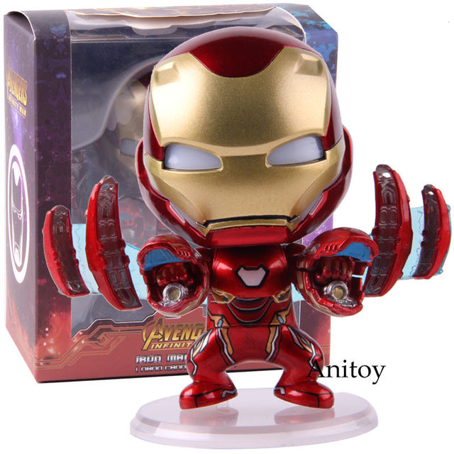 Cosbaby Avengers Infinity War Iron Man Mark L Bobble Head Doll PVC Action Figure Collectible Model Toy with LED Light