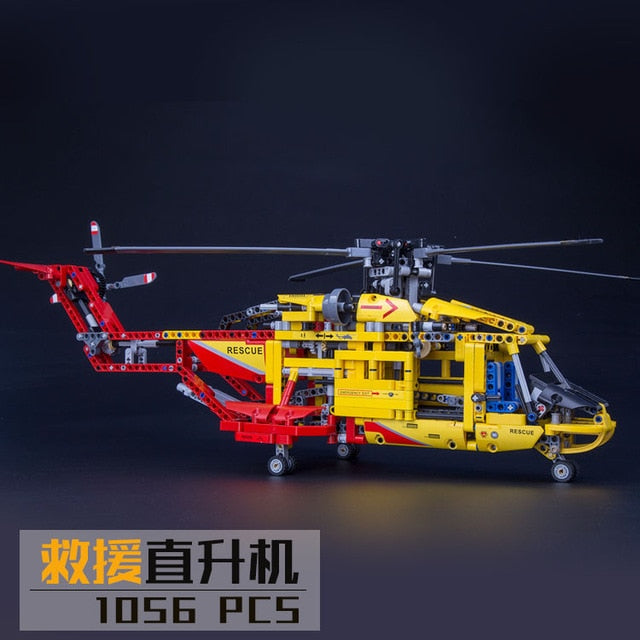 DECOOL TECHNIC 3357 CITY Rescue Helicopter 2IN1 Aircraft Plane Model Building Blocks Bricks Toys For Children Gifts legoly 9396