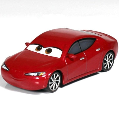 Disney Cartoon Pixar Cars 2 Blue Dinoco McQueen Diecast  Metal Toy Car 1:55 Loose Alloy Car Toy Lightning McQueen