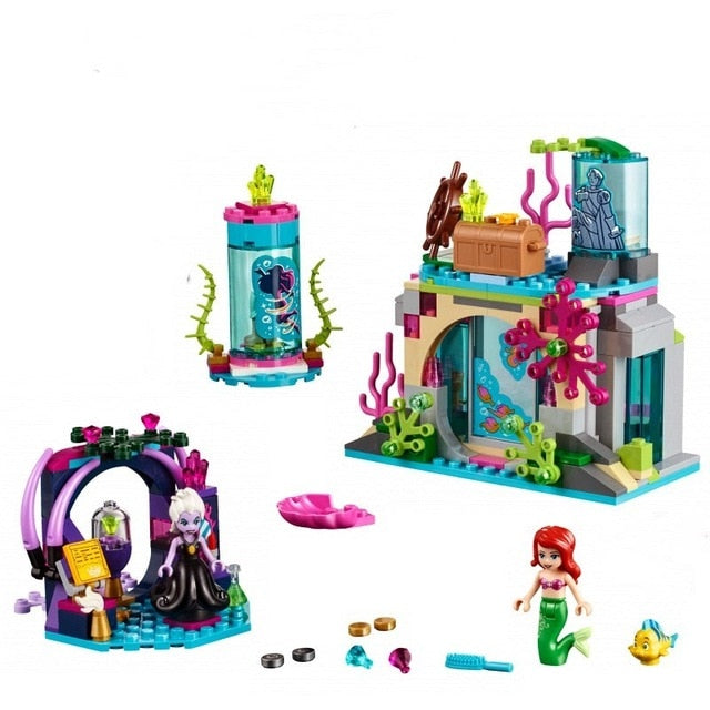 Disney Cute Princess toys Ariel Fairy Tale Princess Story Mermaid Magic Witch Building Block Christmas gift for childrens