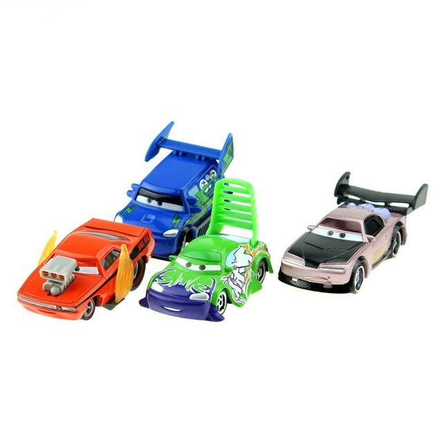 Disney Pixar Cars 4pcs/Lot Snot Rod &Boost &Dj &Wingo 1:55 Diecast Metal Alloy Model Toys Car Gift For Kids