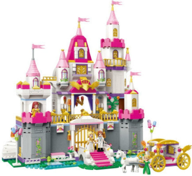 Enlighten 2612 938pcs Leah Angel Castle Celebration Building Block Bricks Toy For Kid Compatible Legoings Girls Friends Princess