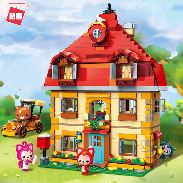 Enlighten 3901-5 Ideas Dream Home Cute Fox Carton Building Block Bricks Figures Educational Toy For Children Boy Gift Kids