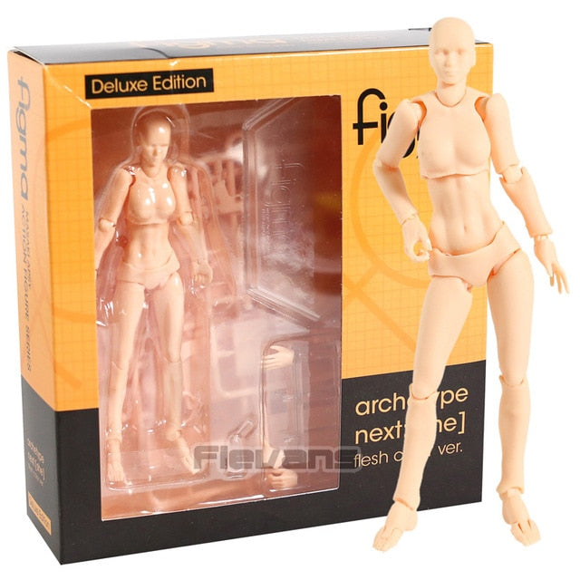 Figma Archetype Next He / She Flesh Gray Color Ver. Deluxe Edition PVC Action Figure Collectible Model Toy