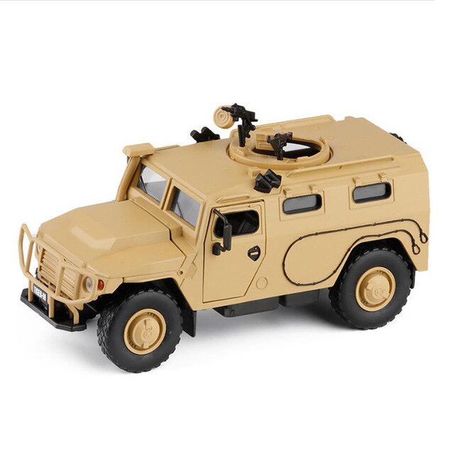 JK 1:32 Russia Tiger Armored Vehicle Car Explosion-proof Military Model Light Sound Metal Diecast Toys For Children