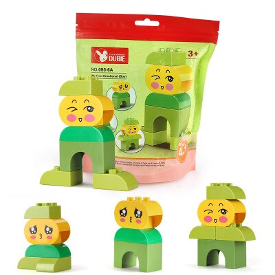 Large Particles DIY Building Blocks Colorful Animal Figures Bricks Compatible Block Educational Toy for Children