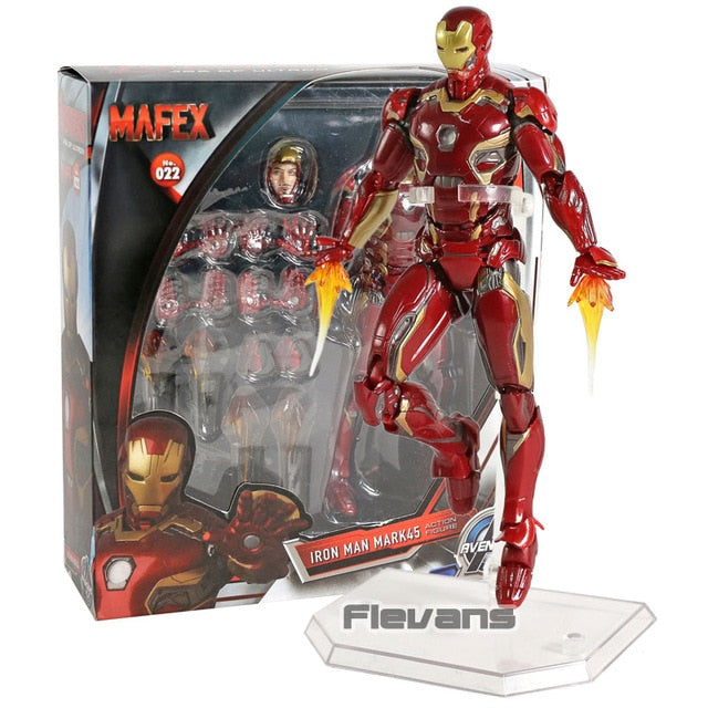MAFEX NO.022 Iron Man Mark MK 45 PVC Action Figure Collectible Model Toy