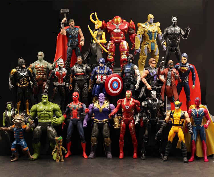 Marvel Avengers Series 24pcs/set Super Hero Action Figures Thanos Iron Spider Ant Man Batman Ironman Spiderman Wolverine Toys