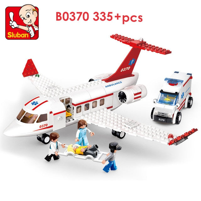 SLUBAN B0367 International Airport Model Building Blocks Enlighten Toys For Children Compatible Legoings City Series Boy