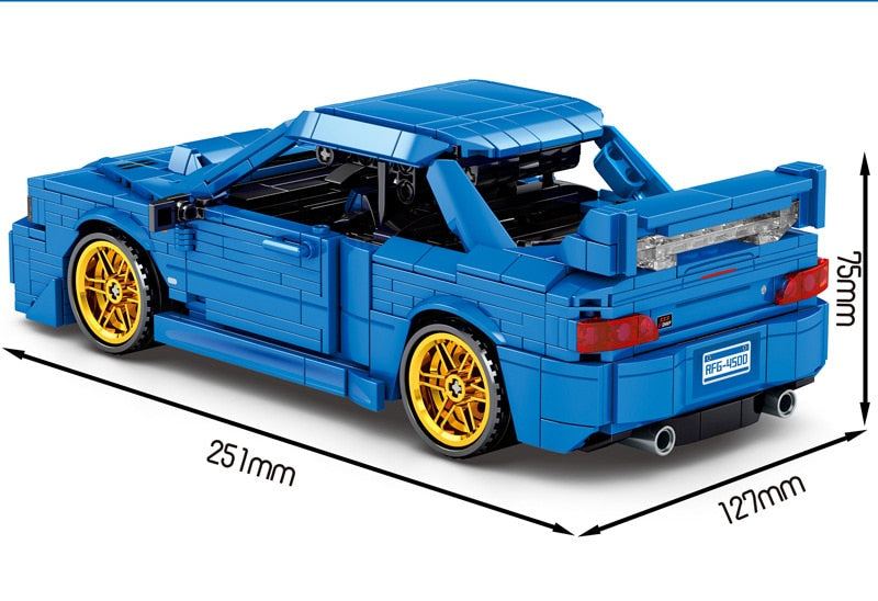 Technical classic sport car SUBARU WRX STI 22B building block model Pull back vehicle bricks toys collection FOR boys GIFTS