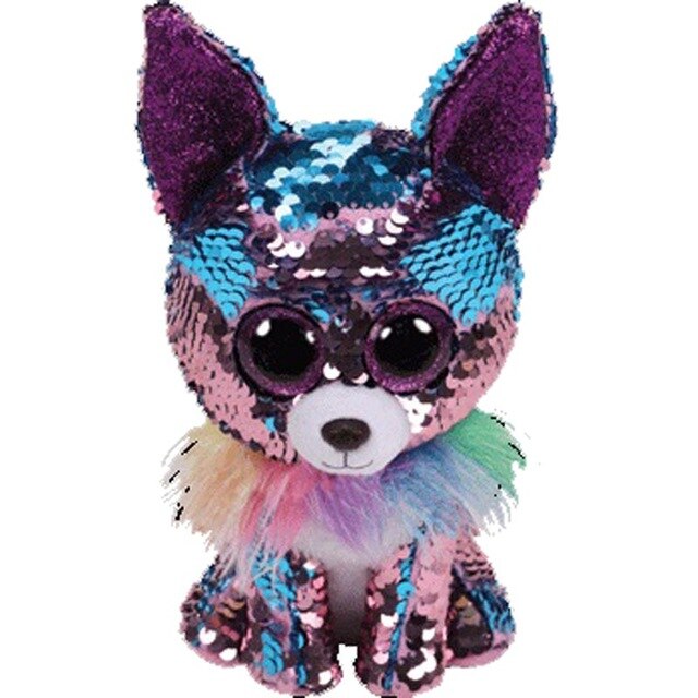 Ty Sequins Flippables Animal Plush Toys Doll Malibu The Cat Moonlight The Owl Jewel the Fox Best Christmas 15cm