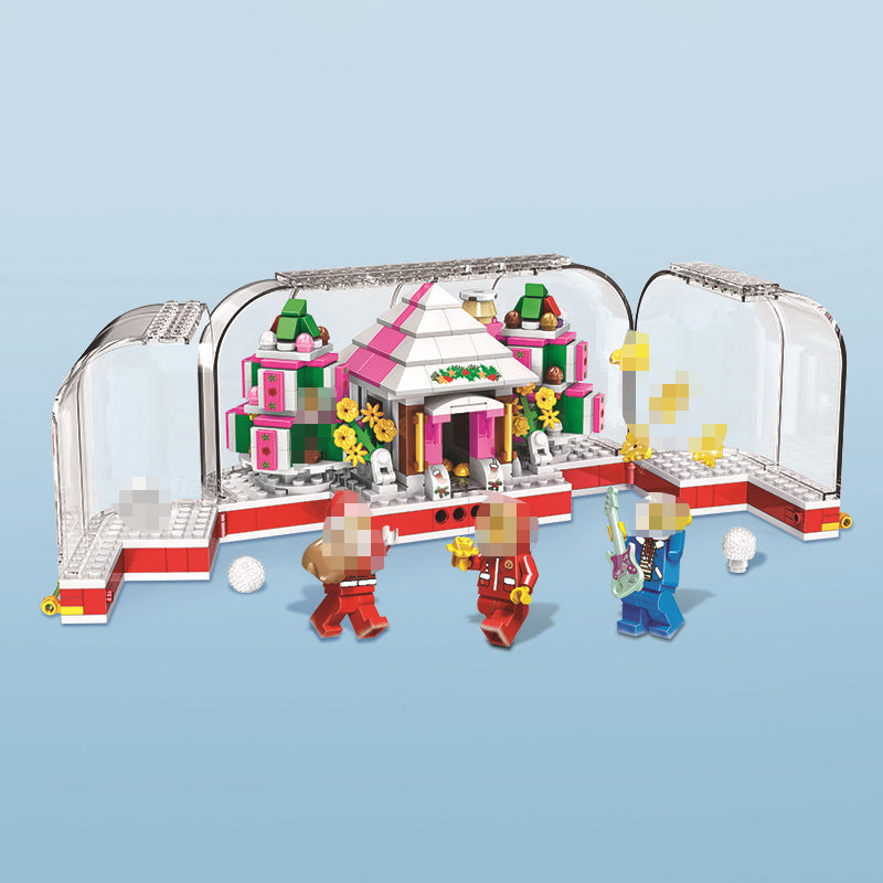 Winner 5035 411pcs Crystal Box Santa Claus Building Blocks Bricks Kids Toys For Children  Birthday Compatible Legoings Christmas