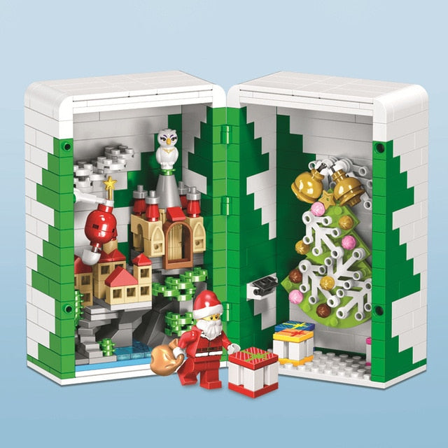 Winner 5037 452pcs Winter Box Santa Claus Building Blocks Xmas Birthday Kids Toys For Children Compatible Legoings Christmas