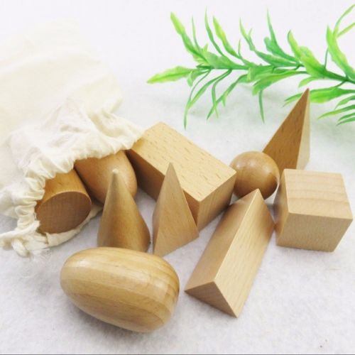 candice guo! wooden toy wood block sensory education Montessori game baby early learning different shapes secret gift 10pcs/bag