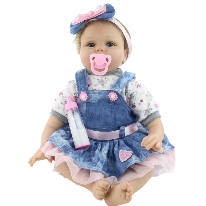 55cm Reborn Baby Doll Real Silicone Doll Kids Toys Girls Bebes De Silicona