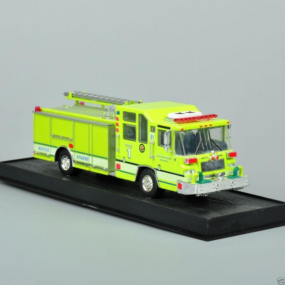 1:64 Scale Alloy Diecast Fire Truck 1997 Pierce Quantum Pumper USA Cars Truck Model Yellow Color Collection Gifts For Kids B
