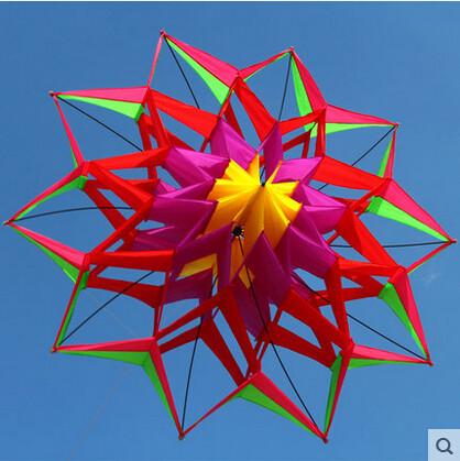 3D Lotus Flower Kite With Handle And Line Good Flying Factory Outlet