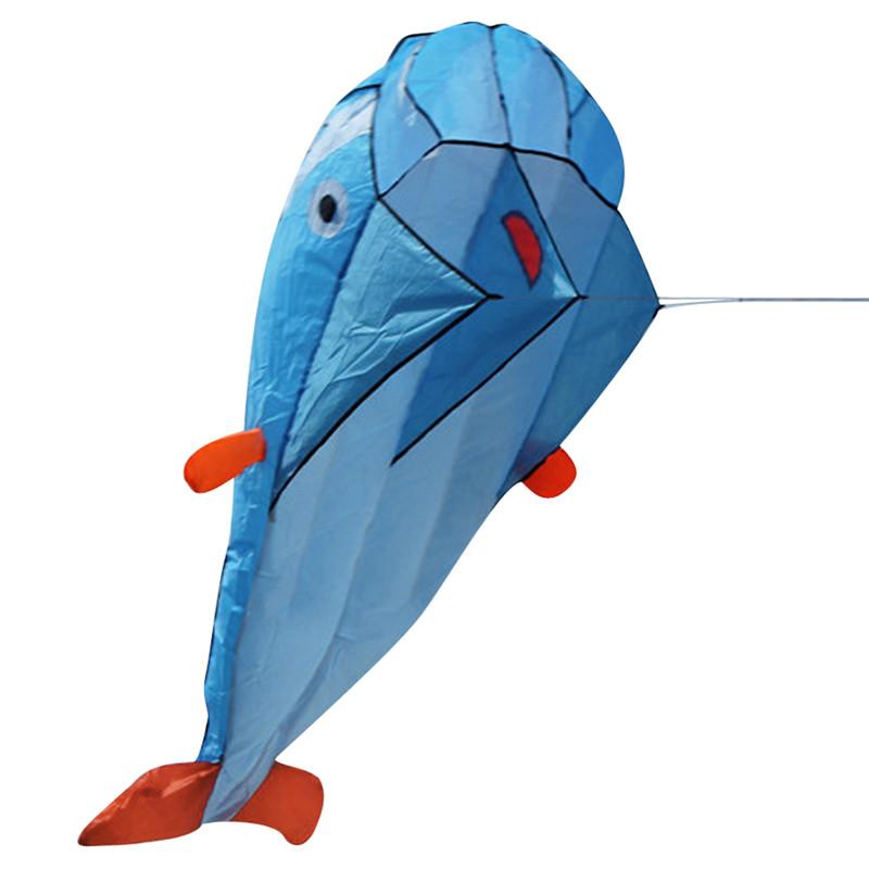 3D Huge Dolphin Fly Kite Soft Parafoil Giant Blue Kite Outdoor Sport Dolphins Flying Kites Toys Easy to Fly Sport Kite Parachute
