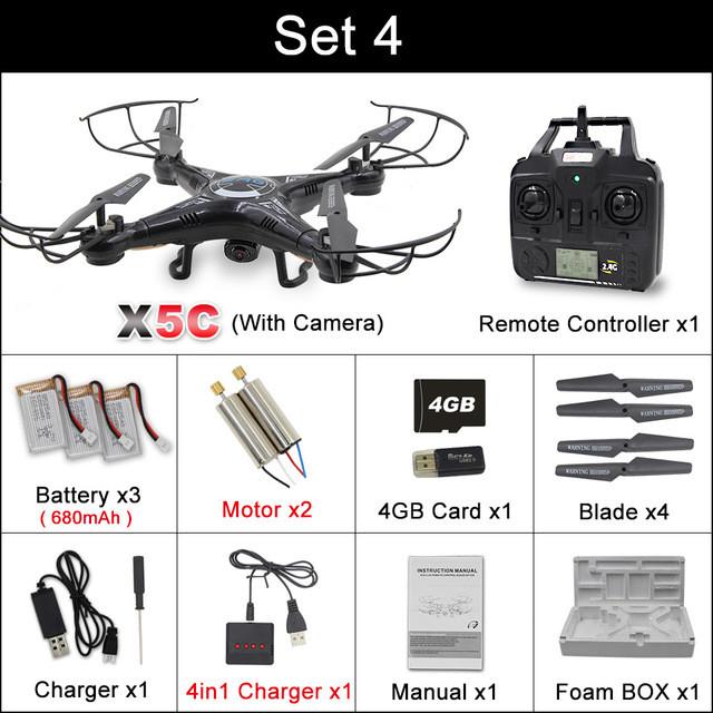 X5C RC Drone with 720P HD Camera Remote Control Quadcopter Helicopter 2.4G Profissional Dron or X5 Drones without camera