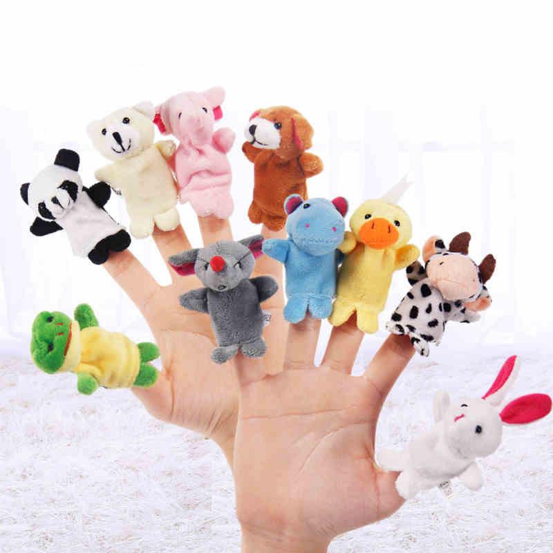 10pcs/Lot Cartoon Animal Velvet Finger Puppet Finger Toy Finger Doll Baby Cloth Educational Hand Story Baby Toy