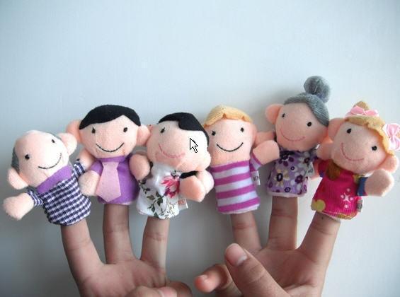 6PCS Family Members Children Finger Puppets Baby Tell Stories Helper Stuffed Plush Doll Christmas Gift