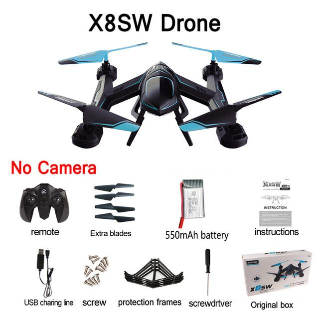 720P FPV Drone X8SW RC Quadcopter Helicopter 2.4G 4CH 6-Axis RC Helicopter Drones Can Add Real-time 1.0MP HD Camera