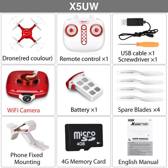 Syma X5UW Drone with WiFi Camera HD 720P Real-time Transmission FPV Quadcopter 2.4G 4CH RC Helicopter Dron Quadrocopter