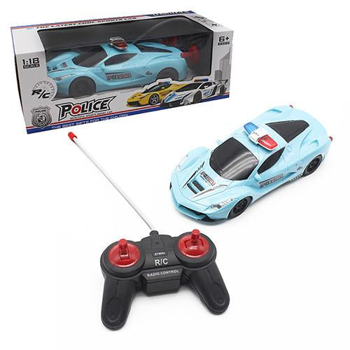 Boy toys 1:18 4CH Police RC Car Model Baby Toys 4Cchannels Remote Control Car Micro Racing Cars Kids Gifts Toys For Children