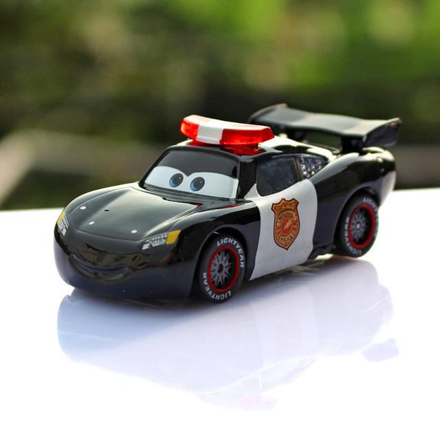 Pixar Cars Police  Lightning McQueen Diecast Metal Cute Cartoon Movie Toy Car For Children Gift 1:55 Loose Brand New In Stock
