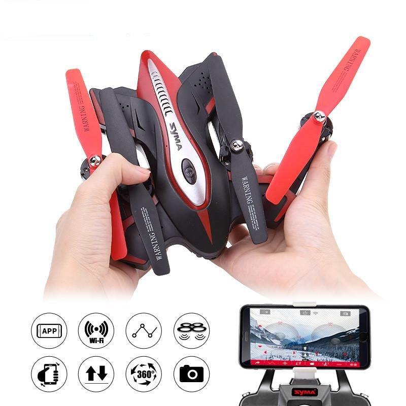 Syma design drone Folding Quadrocopter X56W 0.3MP camera With Wifi real-time sharing flashing