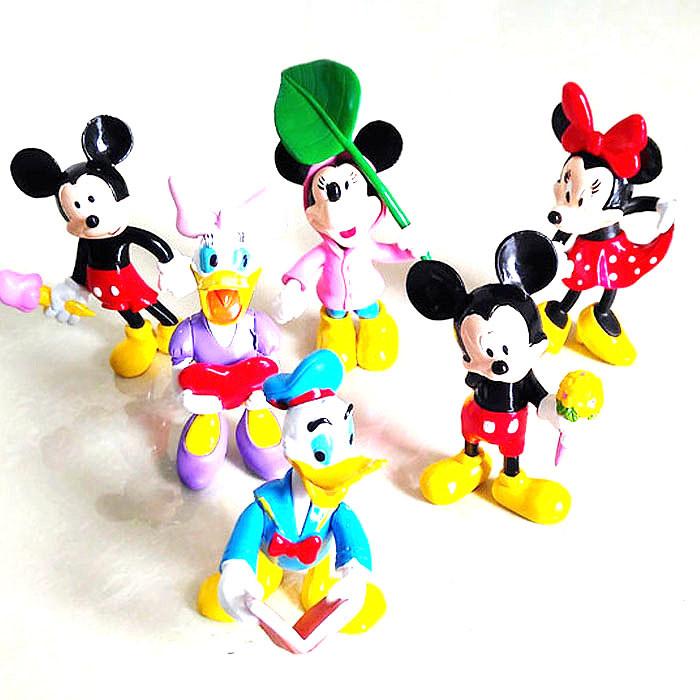 6pcs/set Mickey Mouse Party Dolls Mickey Minnie Donald Duck Pluto Action Figure 6CM Mickey Figures Toys For Kids Home Decor