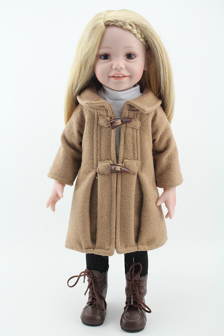 45CM Realistic Girl Doll Looking American Girl Princess Baby Dolls 18 Inch Safe Full Vinyl Girl Dolls for Kids Gift