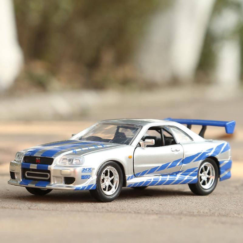 JADA 1:32 Fast & Furious SKYLINE GT-R34 Car Model Metal Alloy Diecasts Toy Vehicles Model Miniature Model Toy Car Toys for Gift