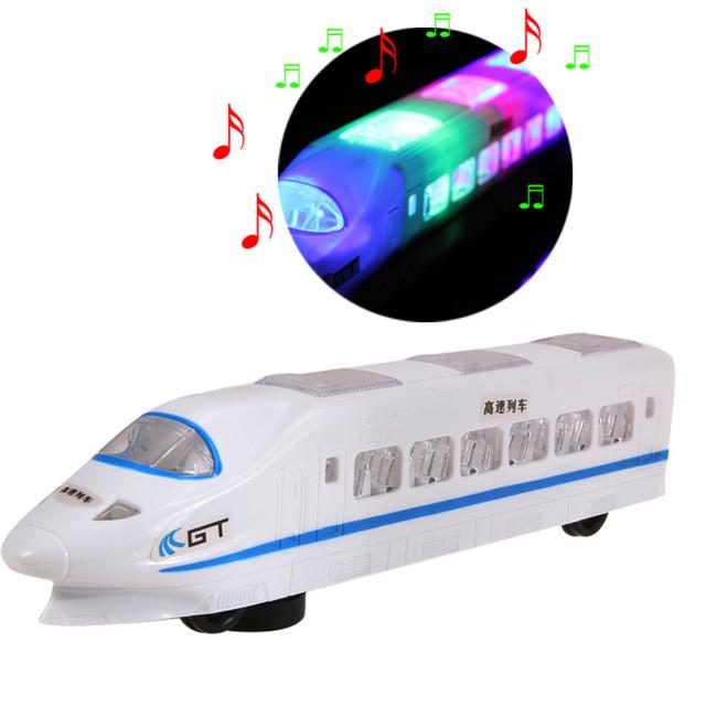 Cooplay kids toys diecasts & toy vehicles electric bullet train toy LED flashing lights music light sounds for girl boy gifts