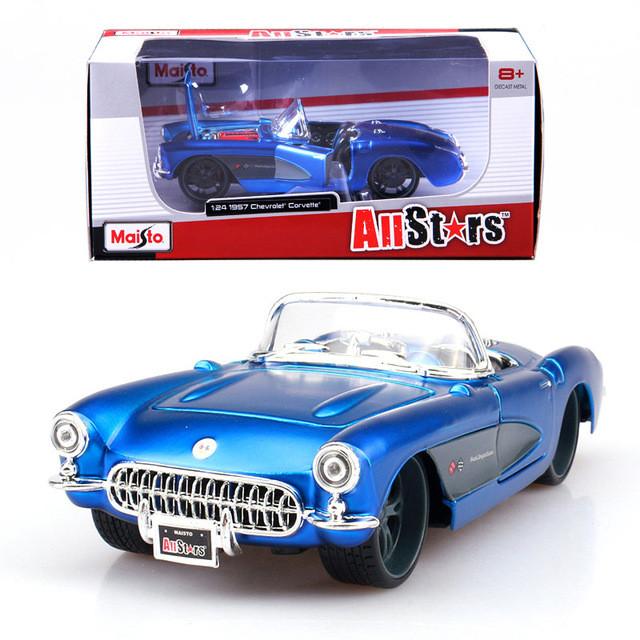 1957 Chevrolet Corvette 1:24 Scale Alloy Car Model Diecasts & Toy Vehicles Collection Kids Toys Gift
